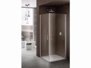 LOOK - Corner shower cabin with tray with hinged door _ Provex Industrie